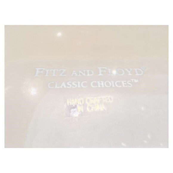 RARE Vintage Fitz & Floyd GARDEN CREAM Trellis Serving Bowl Home Serverware Deco - Picture 5 of 5